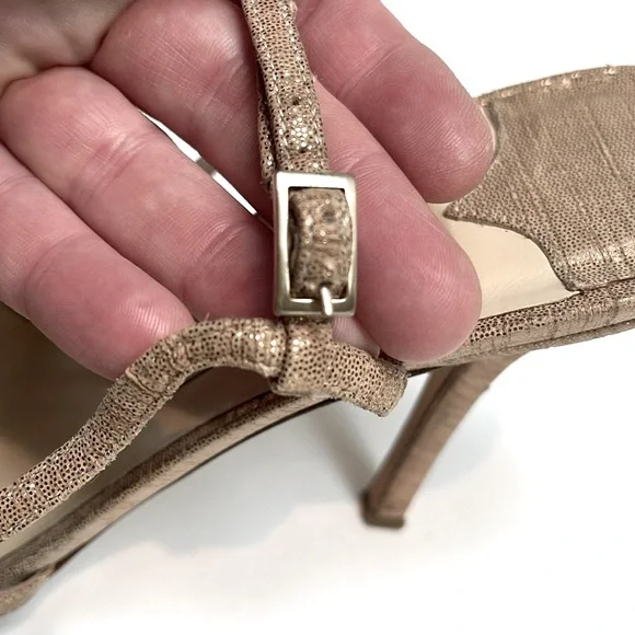 Vintage Jimmy Choo 90’s Rose Gold Sparkly Slingback Heals: S- 7.5 - Picture 12 of 15